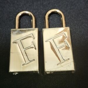 Furla Candy "F" Logo Bag Gold Lock Charm Accessory Lot of 2 VHTF!
